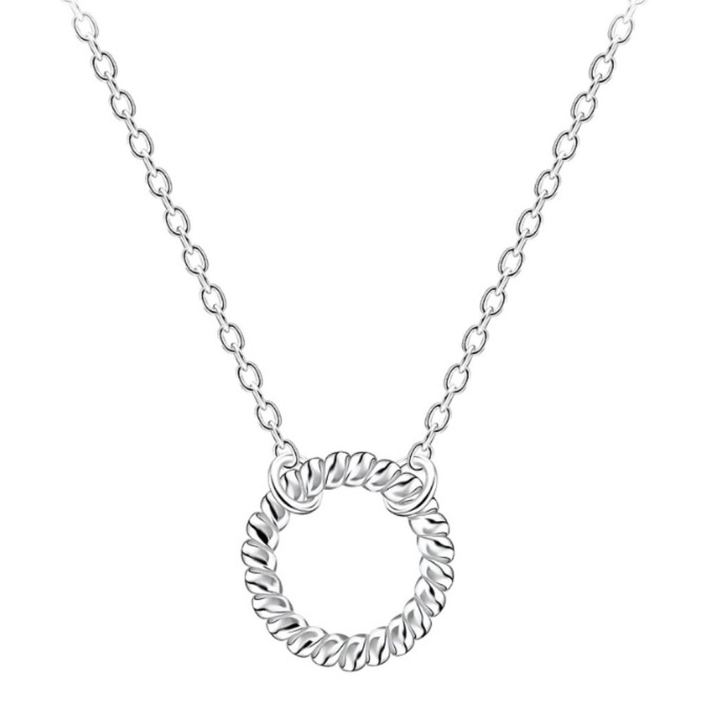 Sterling Silver Twisted Circle Necklace